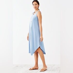 J Jill Pure Powder Blue Sleeveless Dress Cotton Modal A-Line Boho Beachy  Flowy